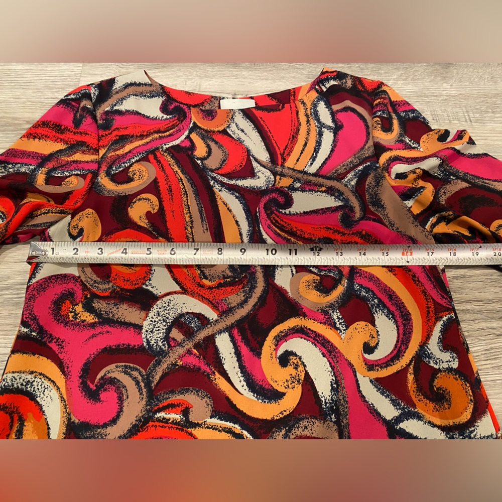 Anthropologie Maeve Shift Dress Print Red Pink Size Small - Picture 4 of 5